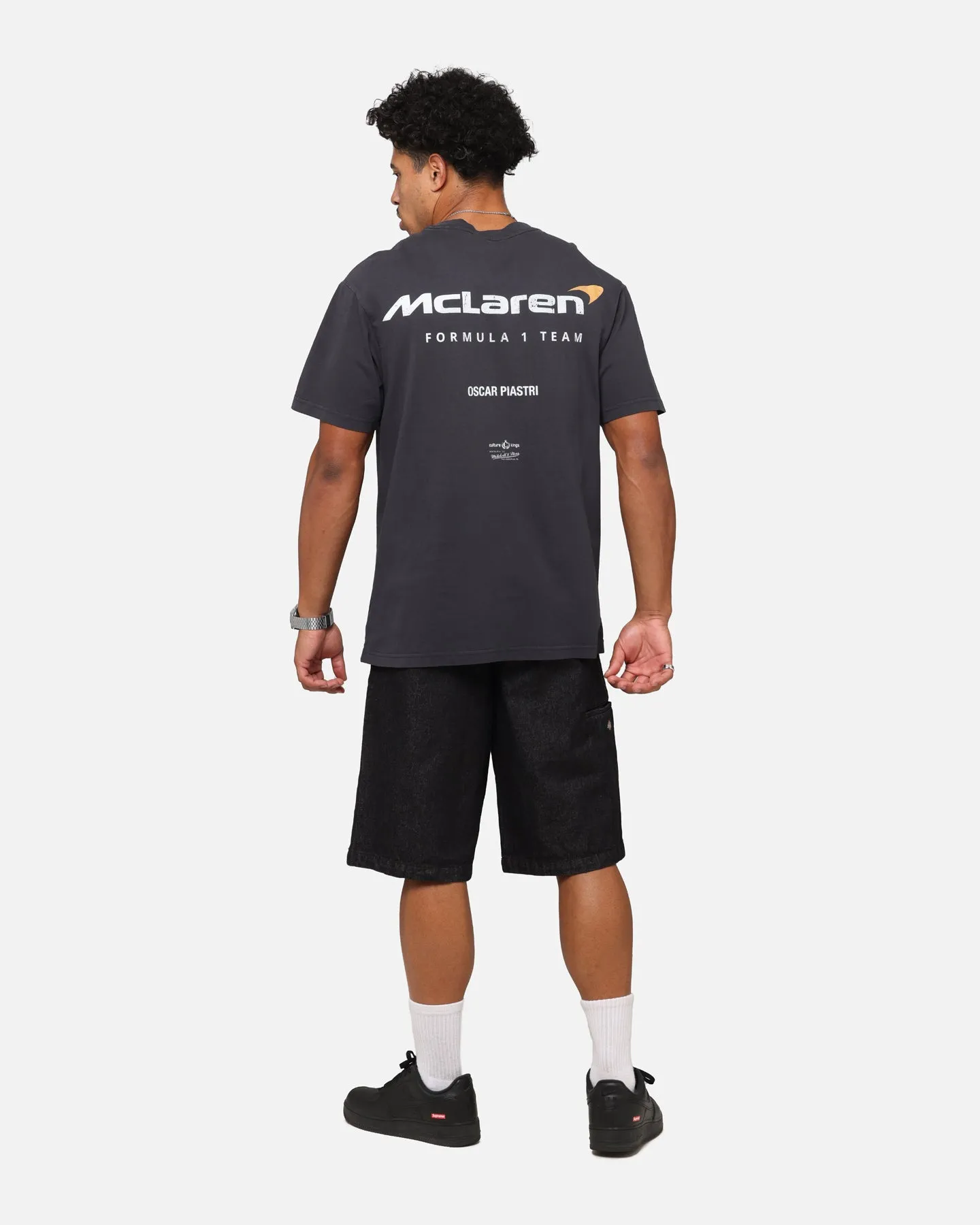 Mitchell & Ness X Mclaren Oscar Piastri Helmet T-Shirt Faded Black