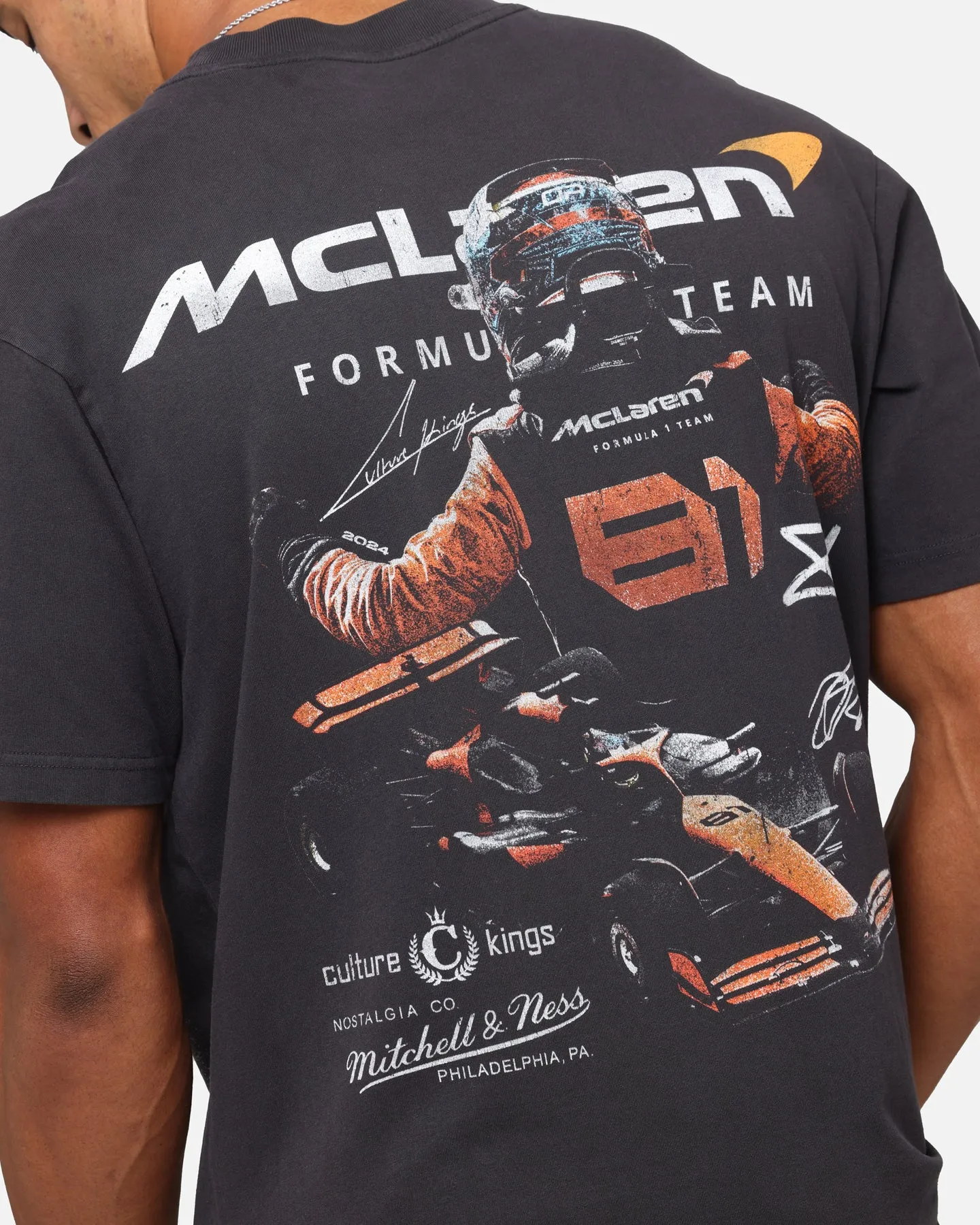 Mitchell & Ness X Mclaren Oscar Piastri Victory T-Shirt Faded Black