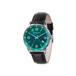 Montrouge Opulent Green Dial watch with Black Leather Strap