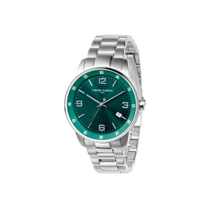 Montrouge Opulent watch with Green Dial and Metal Links Strap