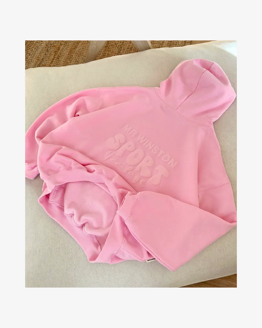 MR WINSTON BABY PINK TONAL PUFF HOODIE