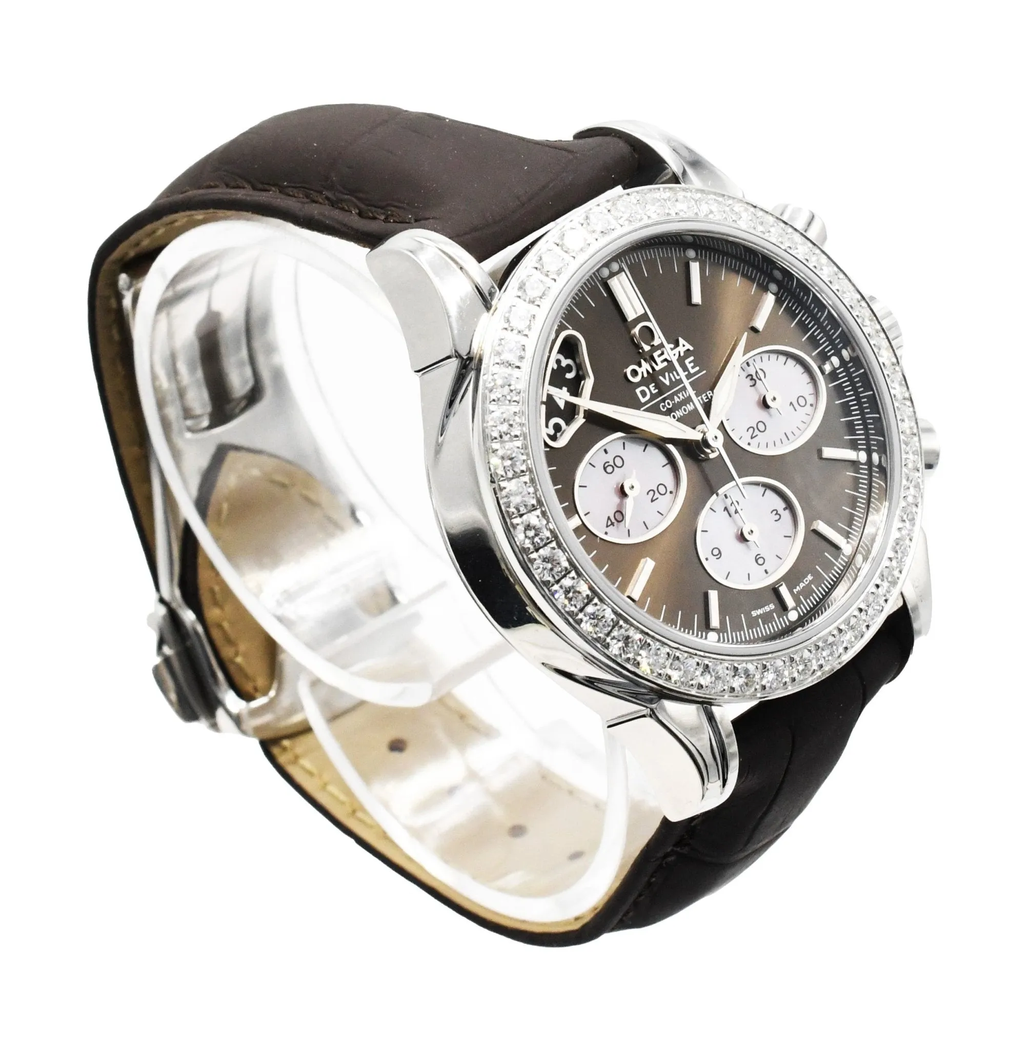 Omega 35mm De Ville Co-Axial Chronograph Steel Diamond Watch