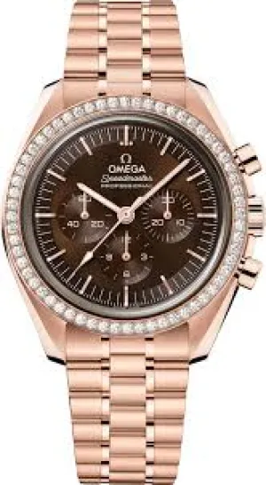 Omega Speedmaster Moonwatch Professional Chronograph 18K Sedna™ Gold & Diamonds Men's Watch