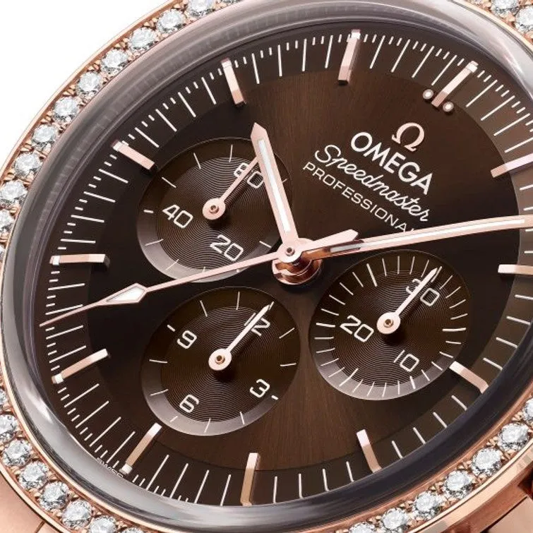 Omega Speedmaster Moonwatch Professional Chronograph 18K Sedna™ Gold & Diamonds Men's Watch