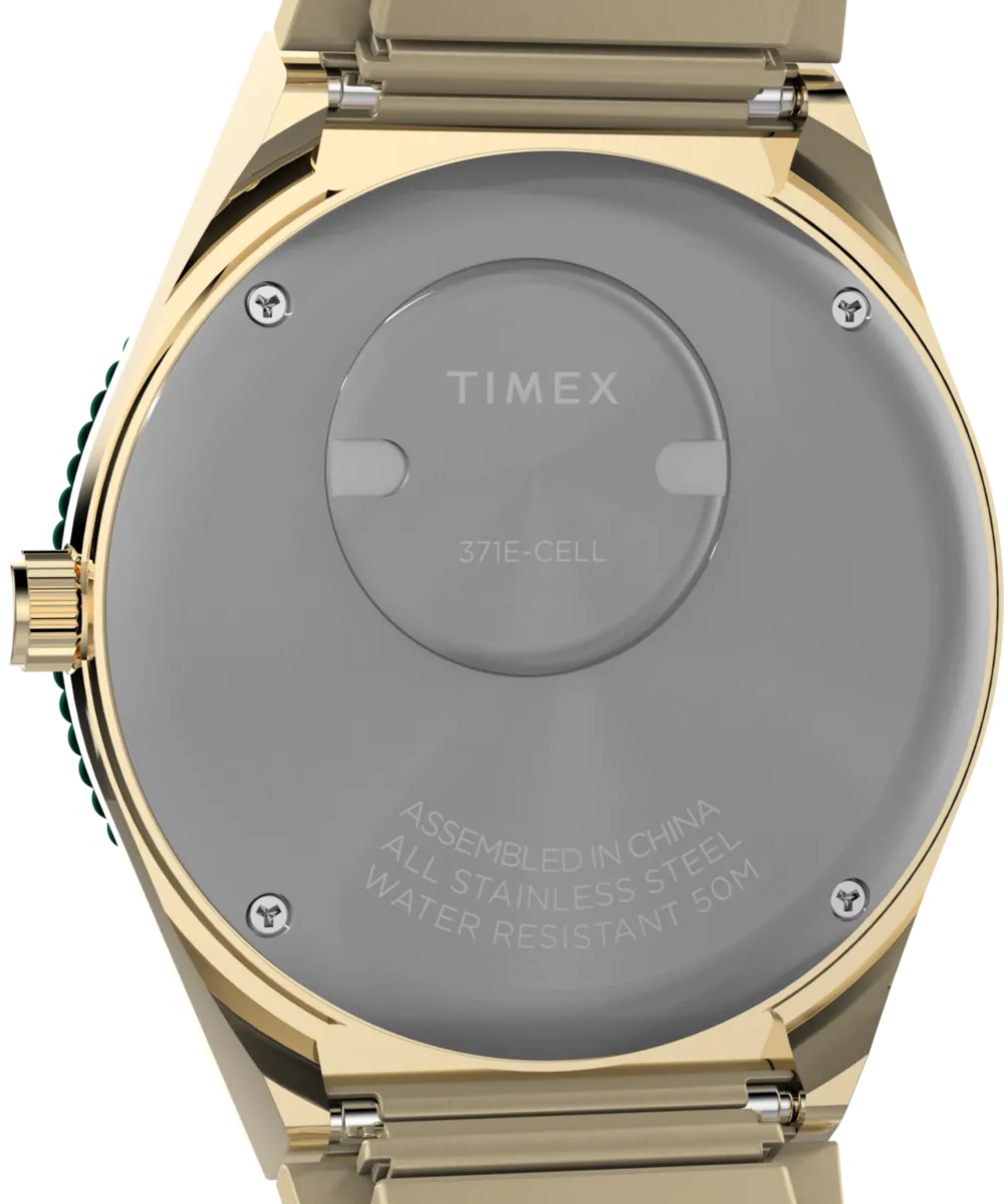 Q Timex® 36mm Stainless Steel Expansion Band Watch 