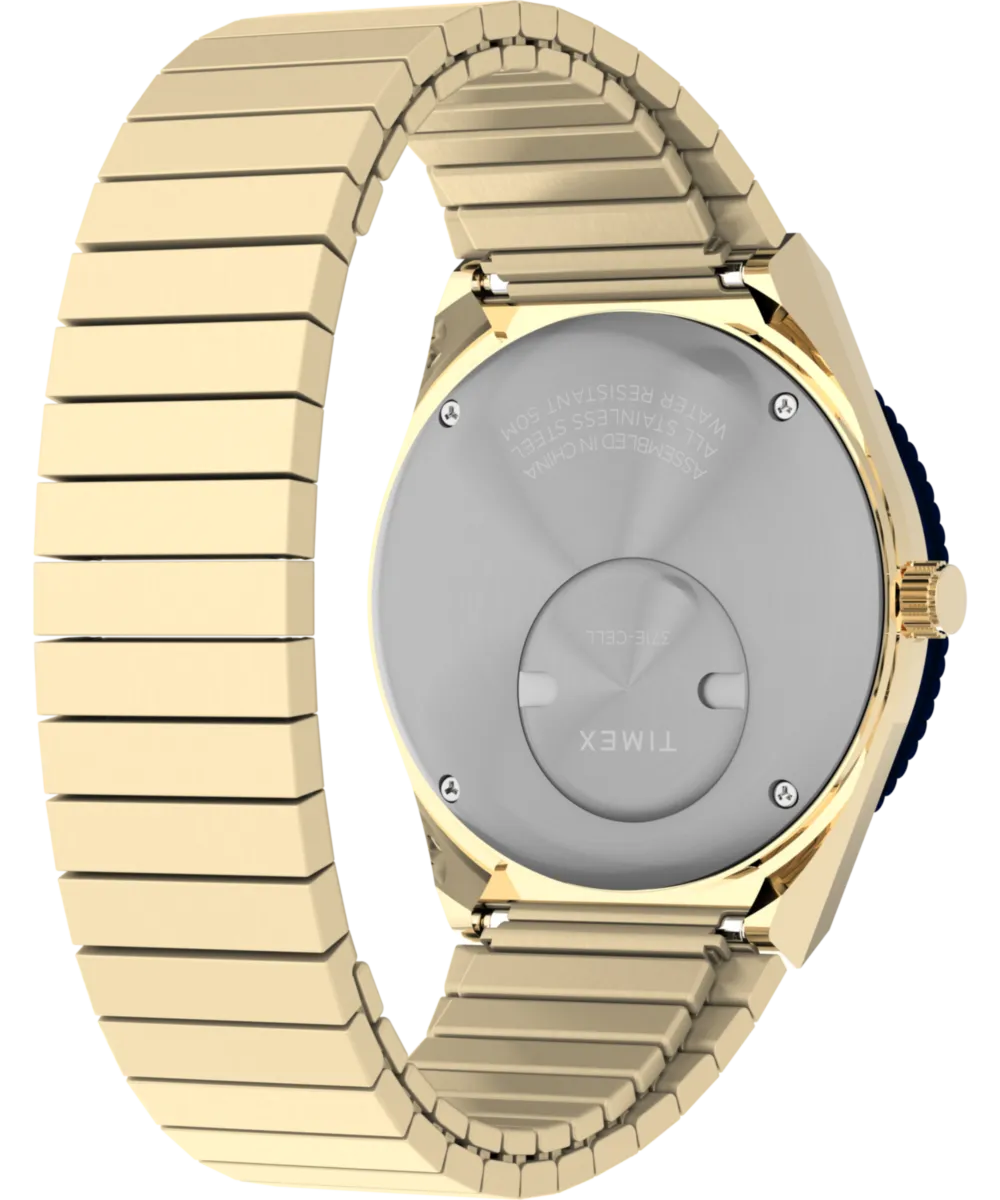 Q Timex® 36mm Stainless Steel Expansion Band Watch  