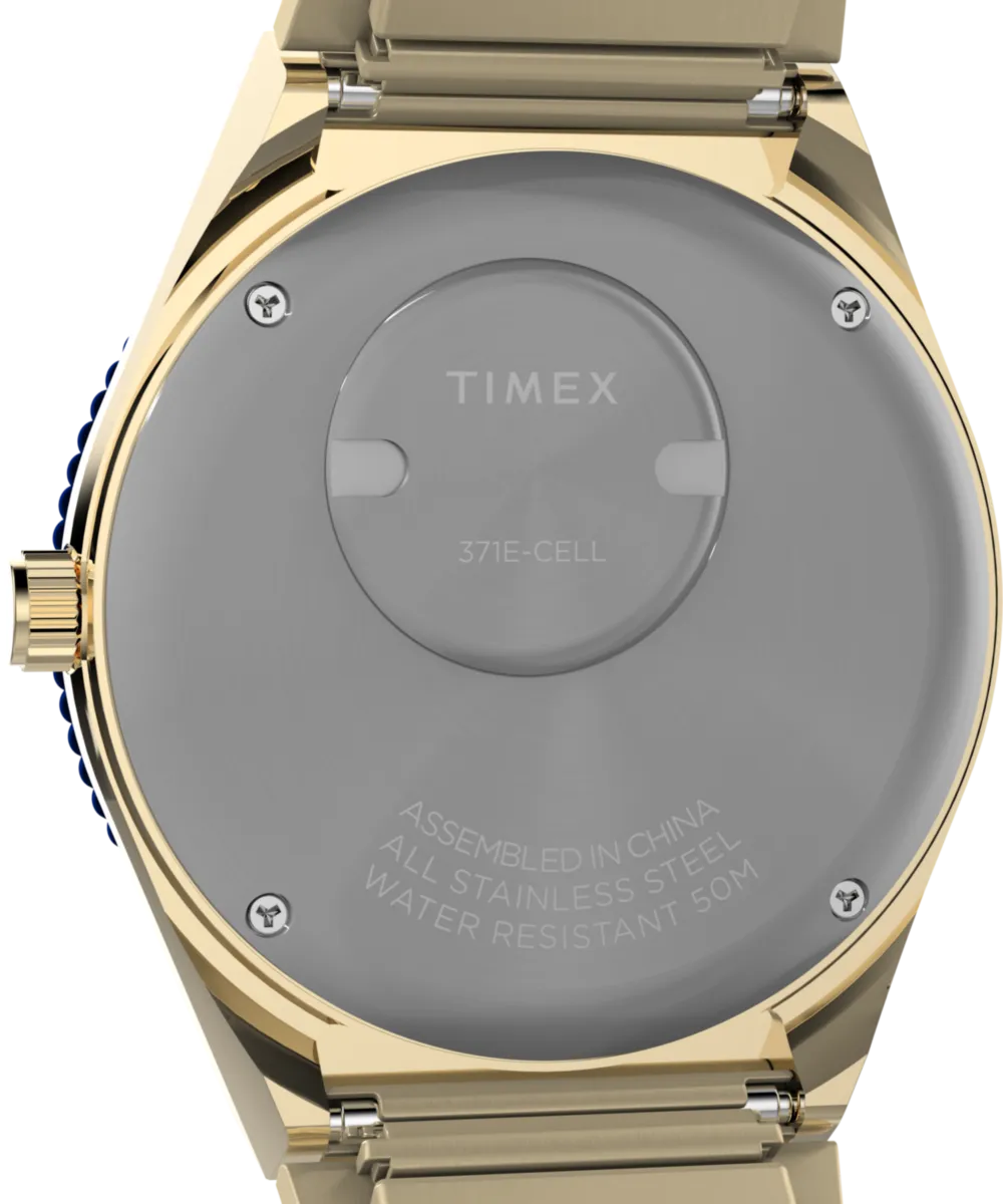 Q Timex® 36mm Stainless Steel Expansion Band Watch  
