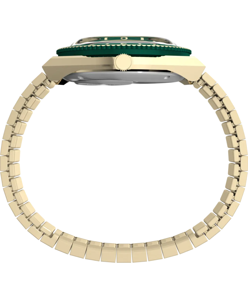 Q Timex® 36mm Stainless Steel Expansion Band Watch 