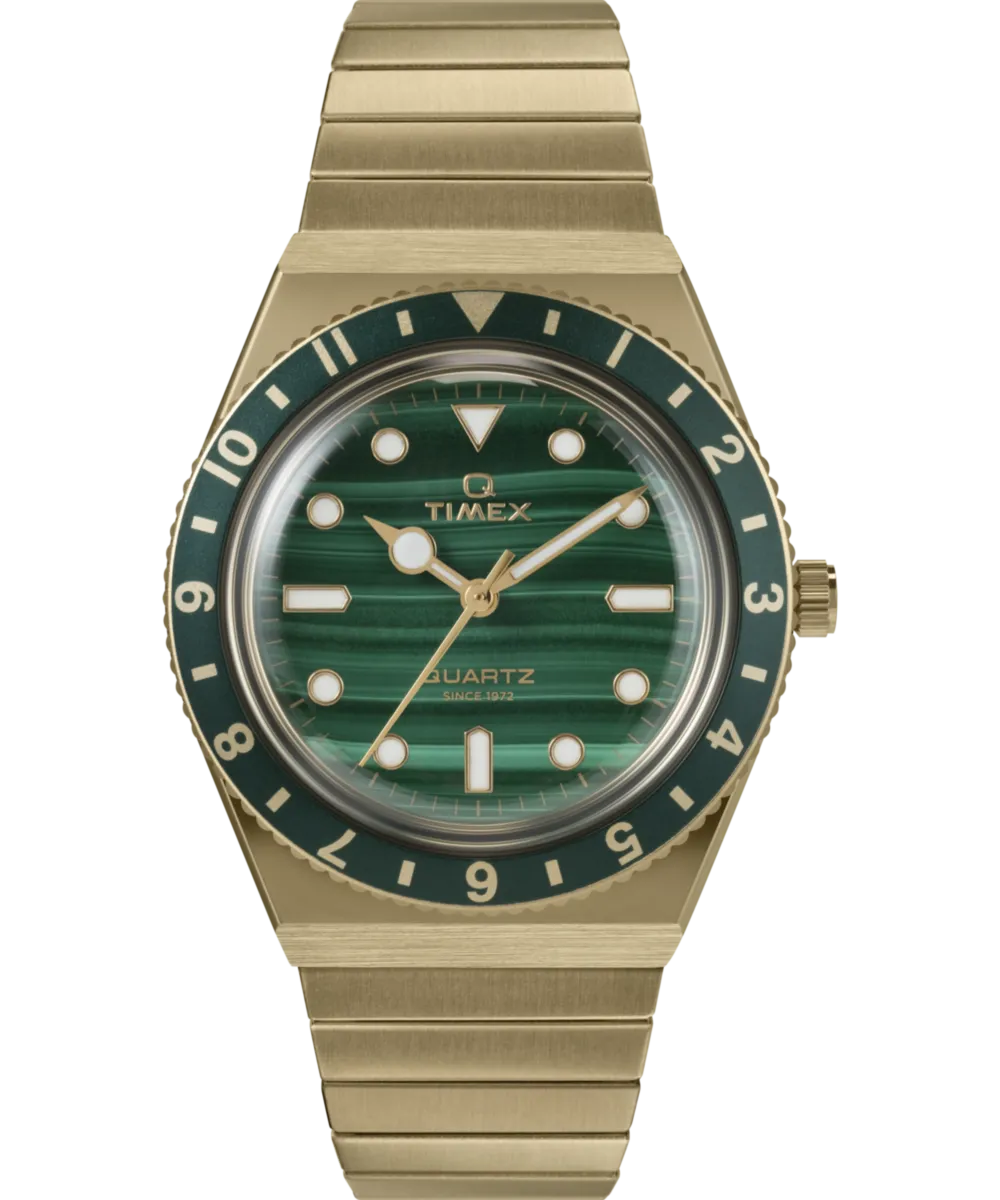Q Timex® 36mm Stainless Steel Expansion Band Watch 