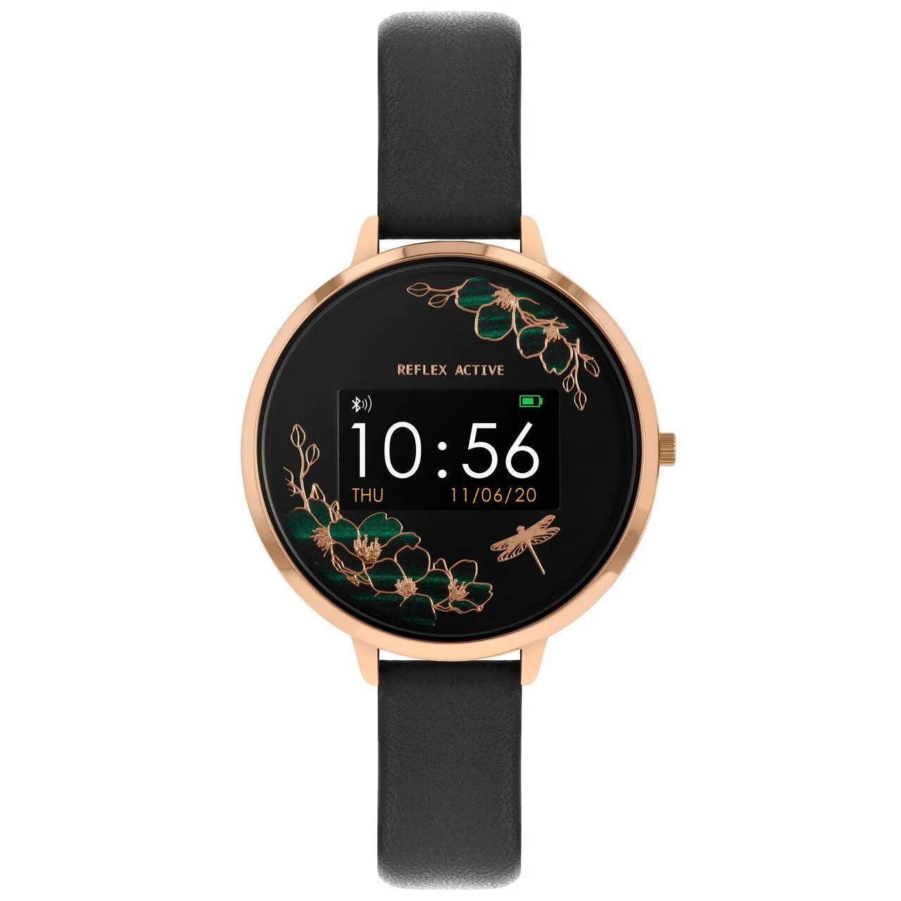 Reflex Active Series 3 Rose Gold Black Floral Smart Watch