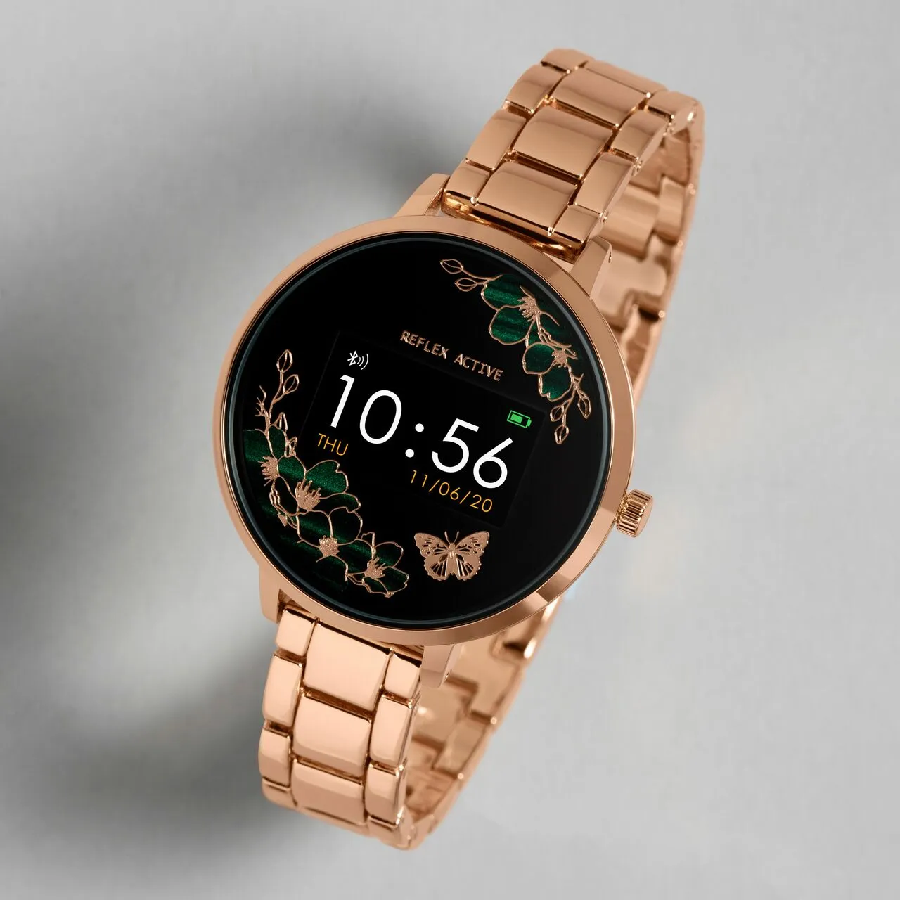 Reflex Active Series 3 Rose Gold Black Link Smart Watch