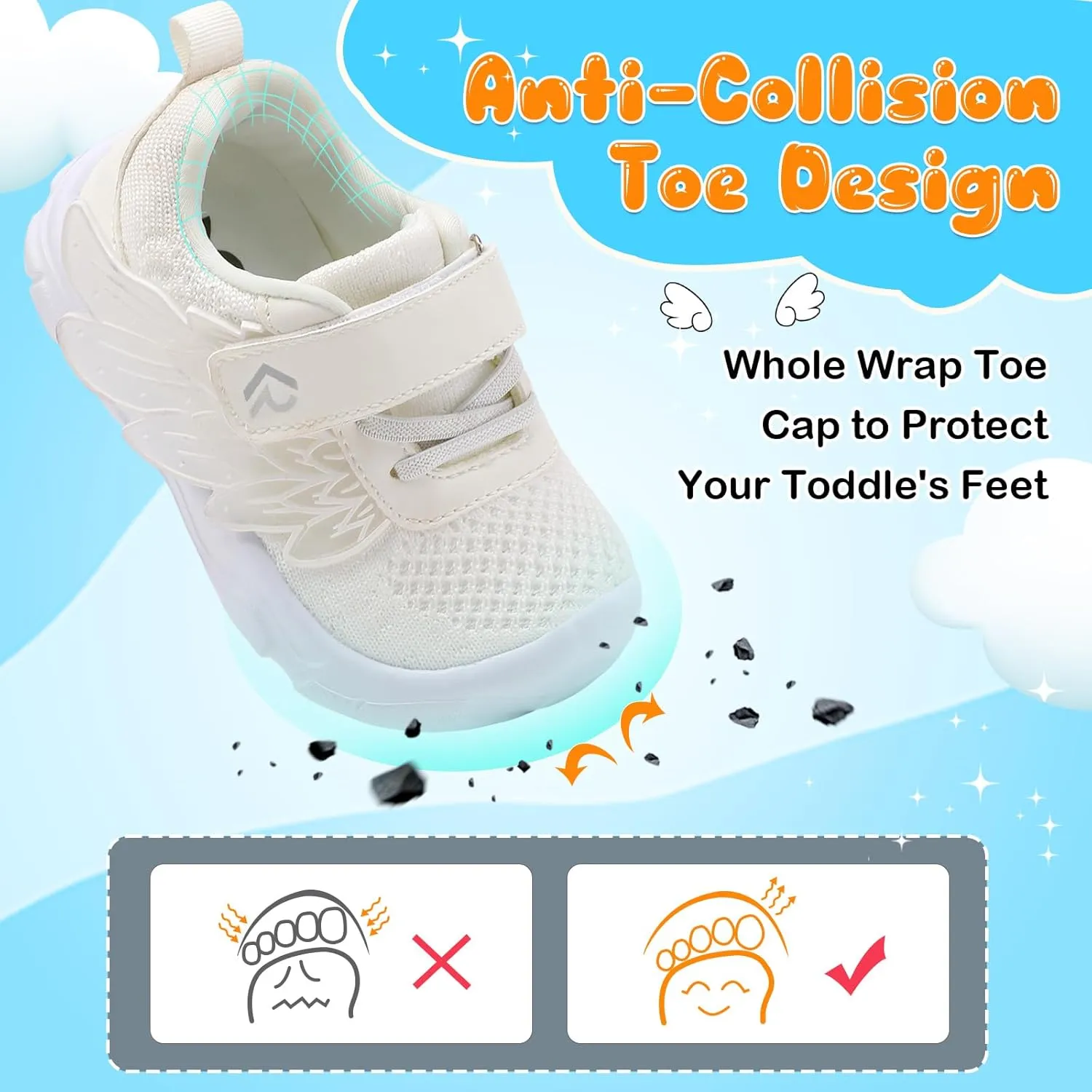 relxfeet Toddler Boys Girls Shoes Wide Toe Box Barefoot Sneakers Fashion Lightweight Breathable Tennis Walking Shoes
