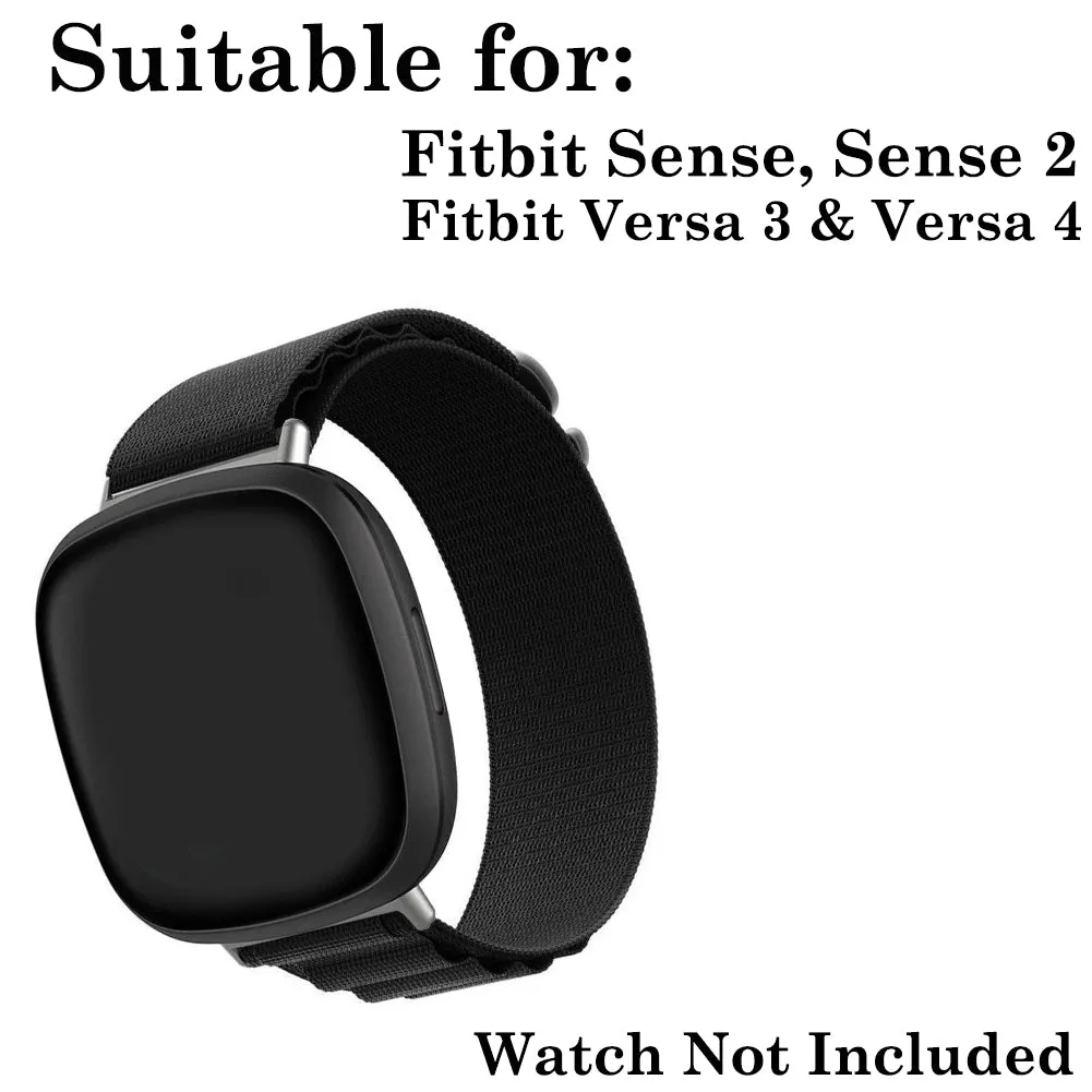 Replacement band strap for fitbit versa 3, 4 and sense, 2-Black