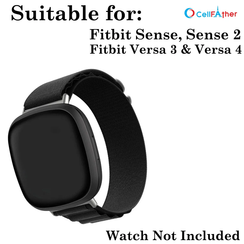 Replacement band strap for fitbit versa 3, 4 and sense, 2-Black