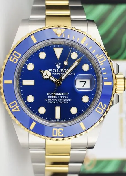 ROLEX - 18kt Gold & SS Submariner 41 Blue Dial Box & CARD 126613