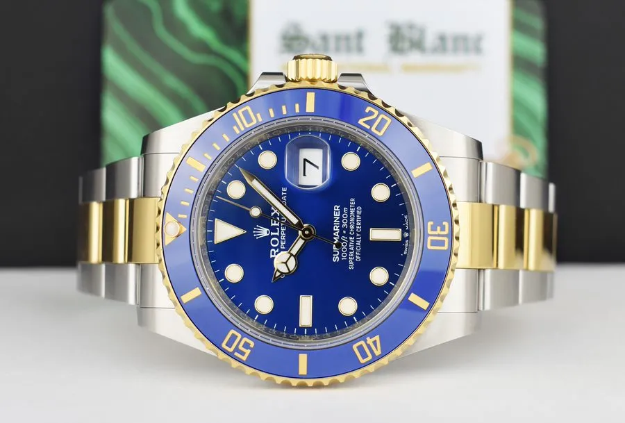 ROLEX - 18kt Gold & SS Submariner 41 Blue Dial Box & CARD 126613