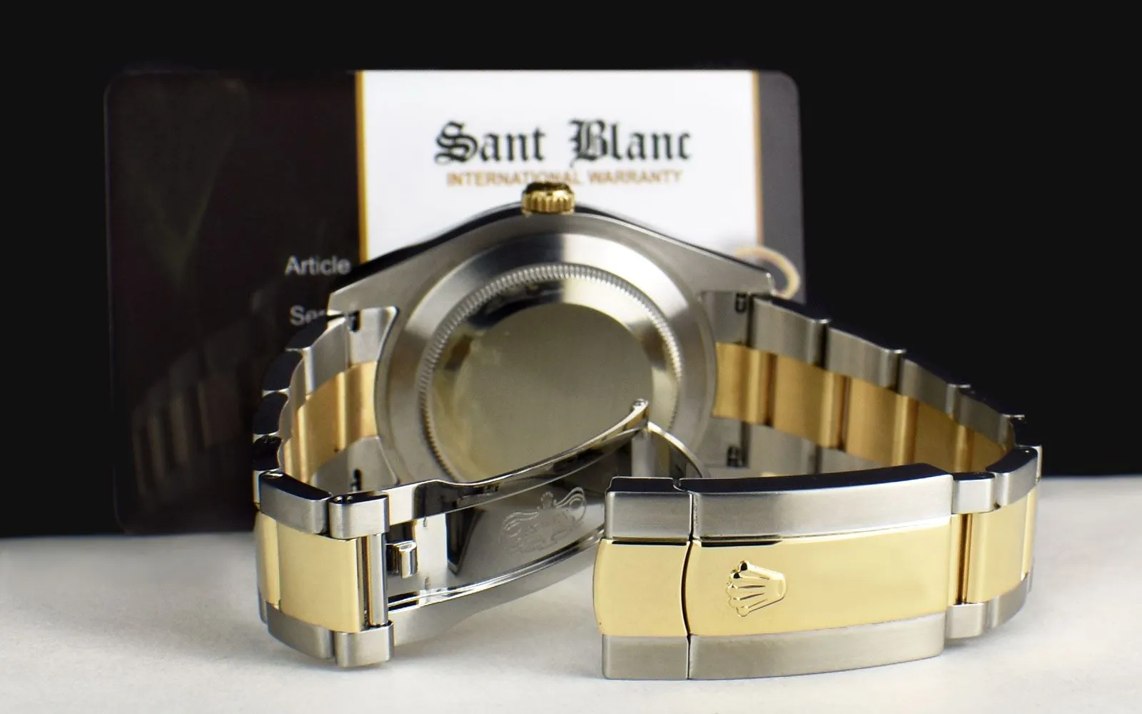 ROLEX 18kt Gold & Stainless Steel DateJust II Ivory Index CARD 116333
