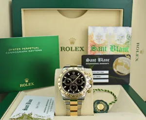 ROLEX 18kt Gold & Stainless Steel Daytona Black Index Dial Model 116503