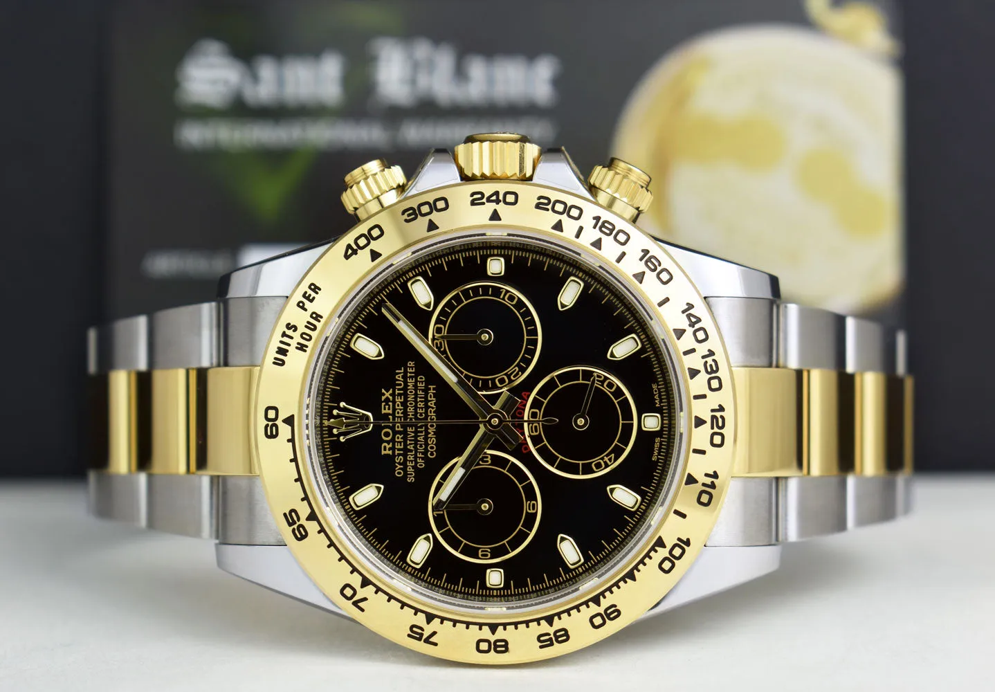 ROLEX 18kt Gold & Stainless Steel Daytona Black Index Dial Model 116503
