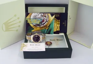 ROLEX 36mm 18kt Gold & Stainless DateJust Black Diamond Dial Jubilee Band Model 16233