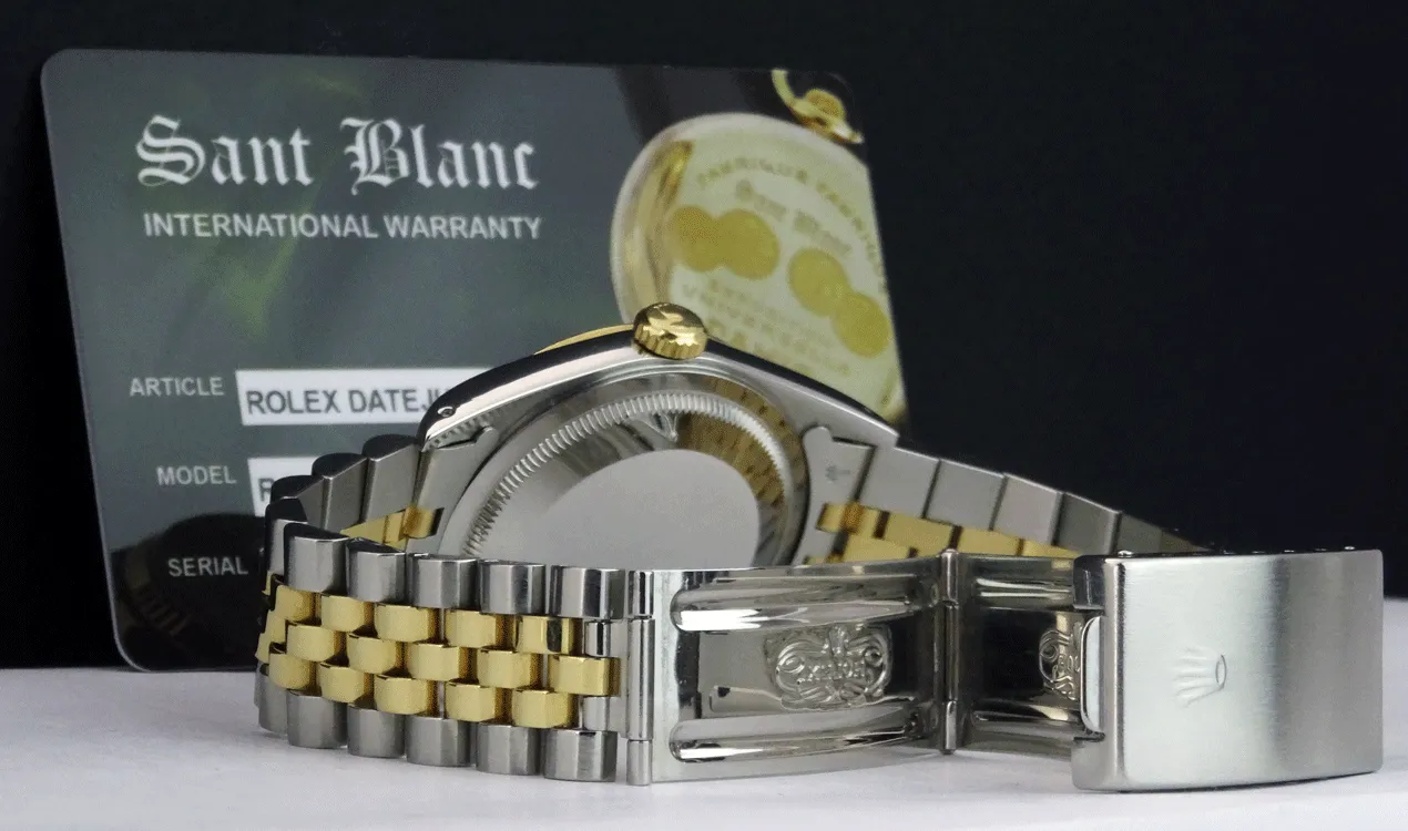 ROLEX 36mm 18kt Gold & Stainless DateJust White Roman Dial Jubilee Band Model 16233