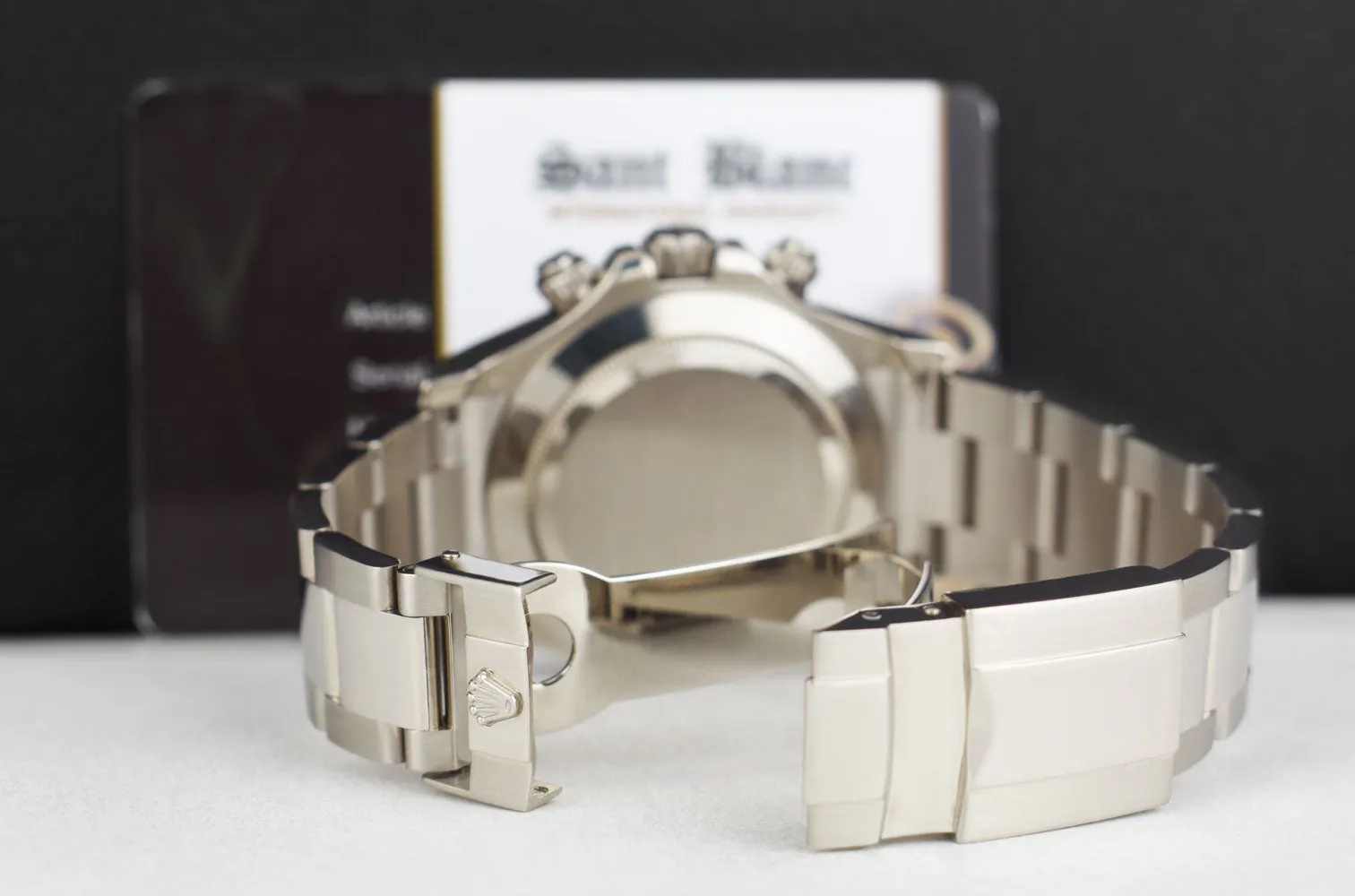 ROLEX 40mm 18kt White Gold DAYTONA Black Arabic "Race" Dial Model 116509