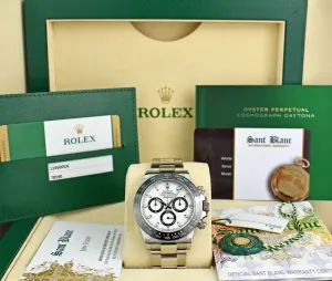 ROLEX 40mm Stainless Steel Daytona White Dial Ceramic Bezel Model 116500LN