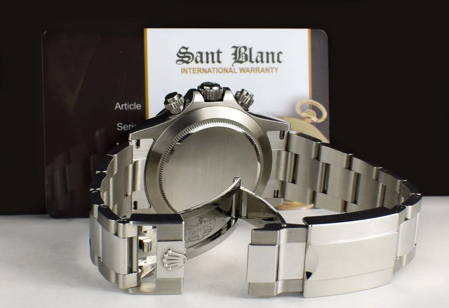 ROLEX 40mm Stainless Steel Daytona White Dial Ceramic Bezel Model 116500LN