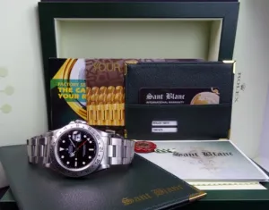 ROLEX 40mm Stainless Steel Explorer II Black Index Dial Model 16570