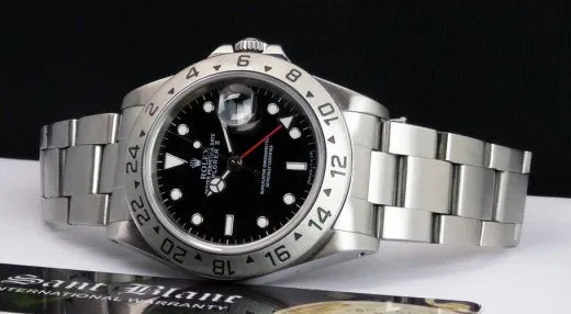 ROLEX 40mm Stainless Steel Explorer II Black Index Dial Model 16570
