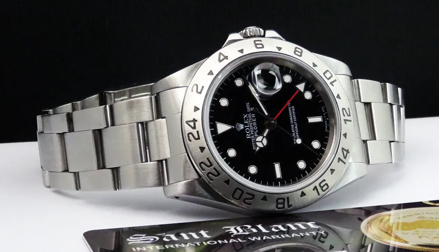 ROLEX 40mm Stainless Steel Explorer II Black Index Dial Model 16570