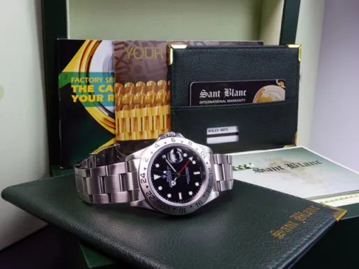 ROLEX 40mm Stainless Steel Explorer II Black Index Dial Model 16570