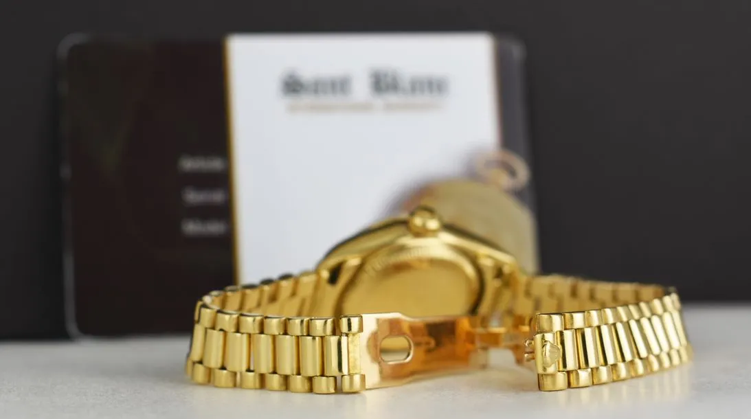 ROLEX - Ladies 18kt Gold Datejust PRESIDENT Champagne Dial 69178