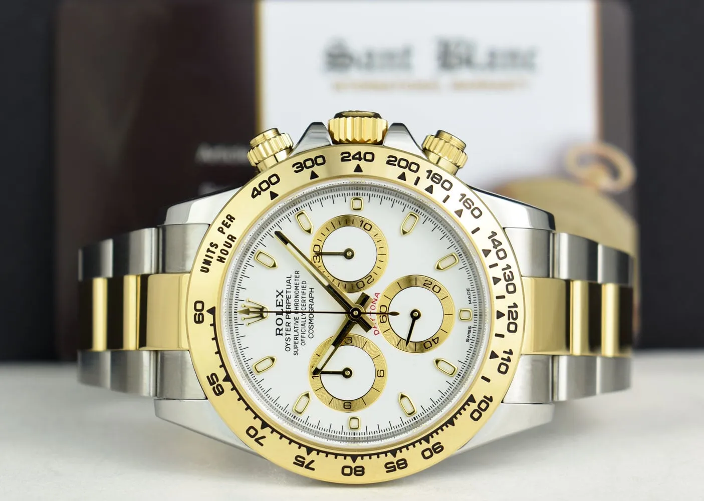 ROLEX Mens 18kt Gold & Stainless Steel Daytona White Index Dial Model 116503
