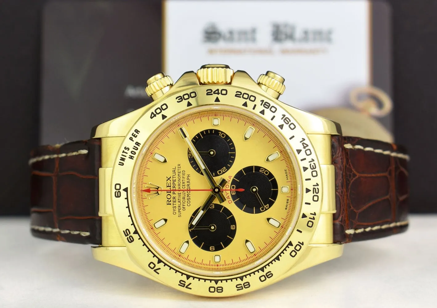 ROLEX Rehaut 40mm 18kt Gold Daytona Champagne Index Dial Paul Newman Model 116518