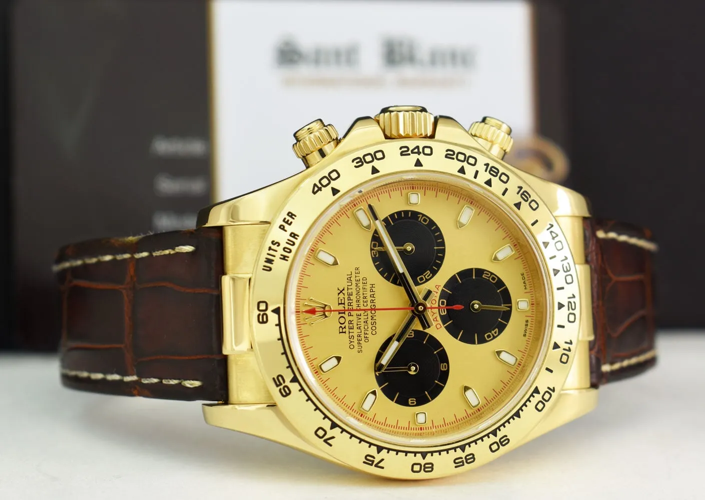 ROLEX Rehaut 40mm 18kt Gold Daytona Champagne Index Dial Paul Newman Model 116518