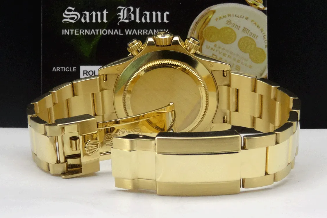 ROLEX Rehaut 40mm 18kt Yellow Gold Daytona Black Index Dial Model 116528