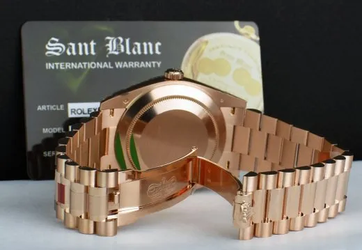 ROLEX Rose Gold DAY DATE 40 President Olive Green Roman CARD 228235