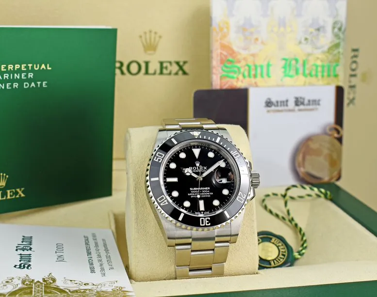 ROLEX - Stainless Steel SUBMARINER 41 Black CERAMIC 126610 LN