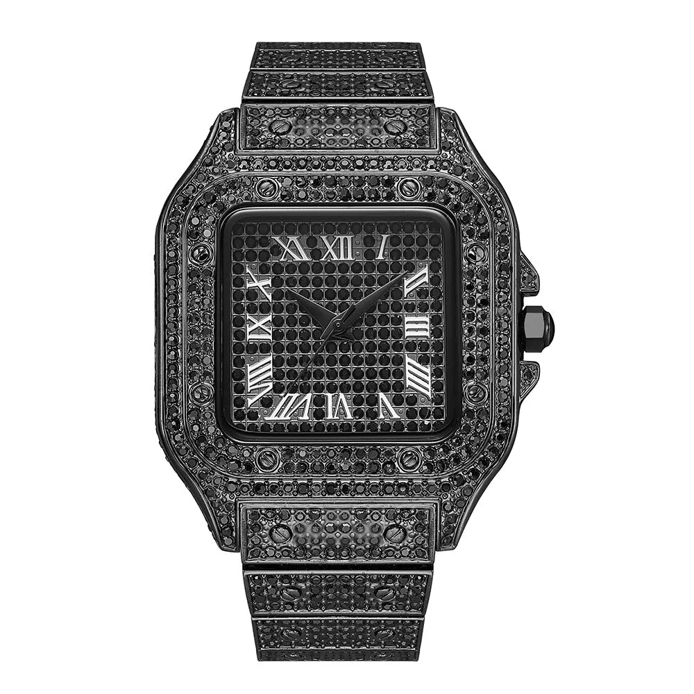 Roman Diamond-Set Square Watch