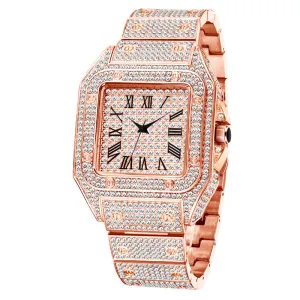 Roman Diamond-Set Square Watch