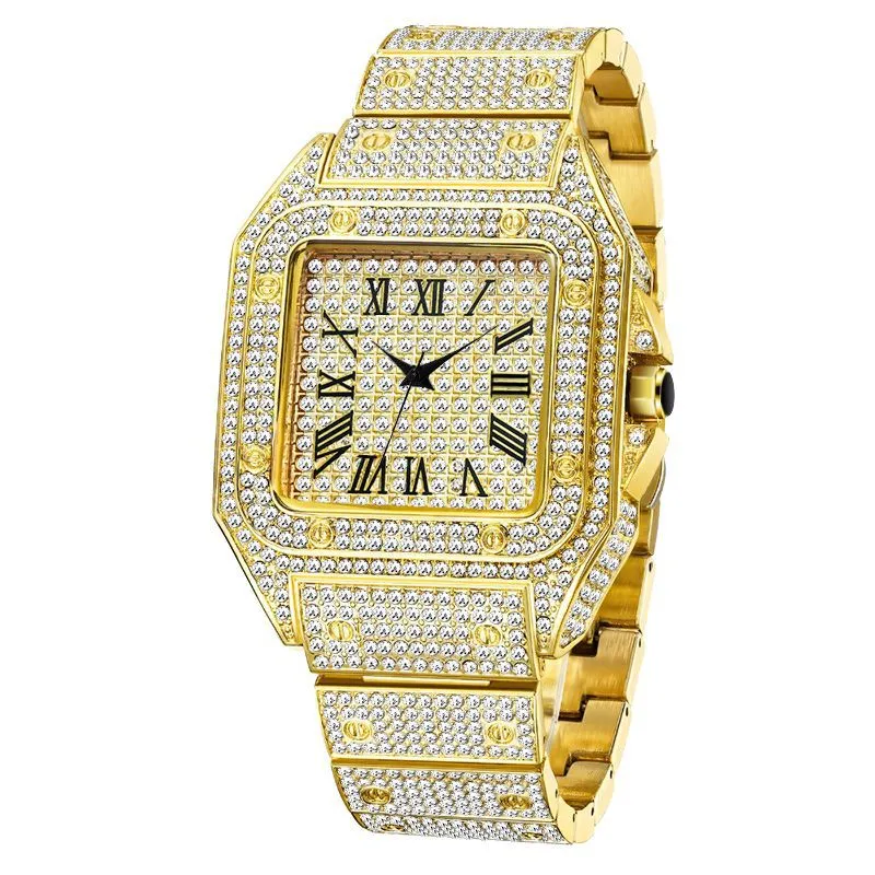 Roman Diamond-Set Square Watch