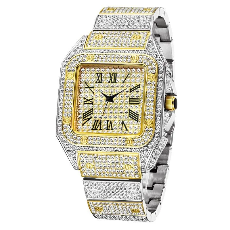 Roman Diamond-Set Square Watch