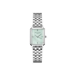 Rosefield Octagon XS Green MOP Steel Silver Watch OGGSS-O72