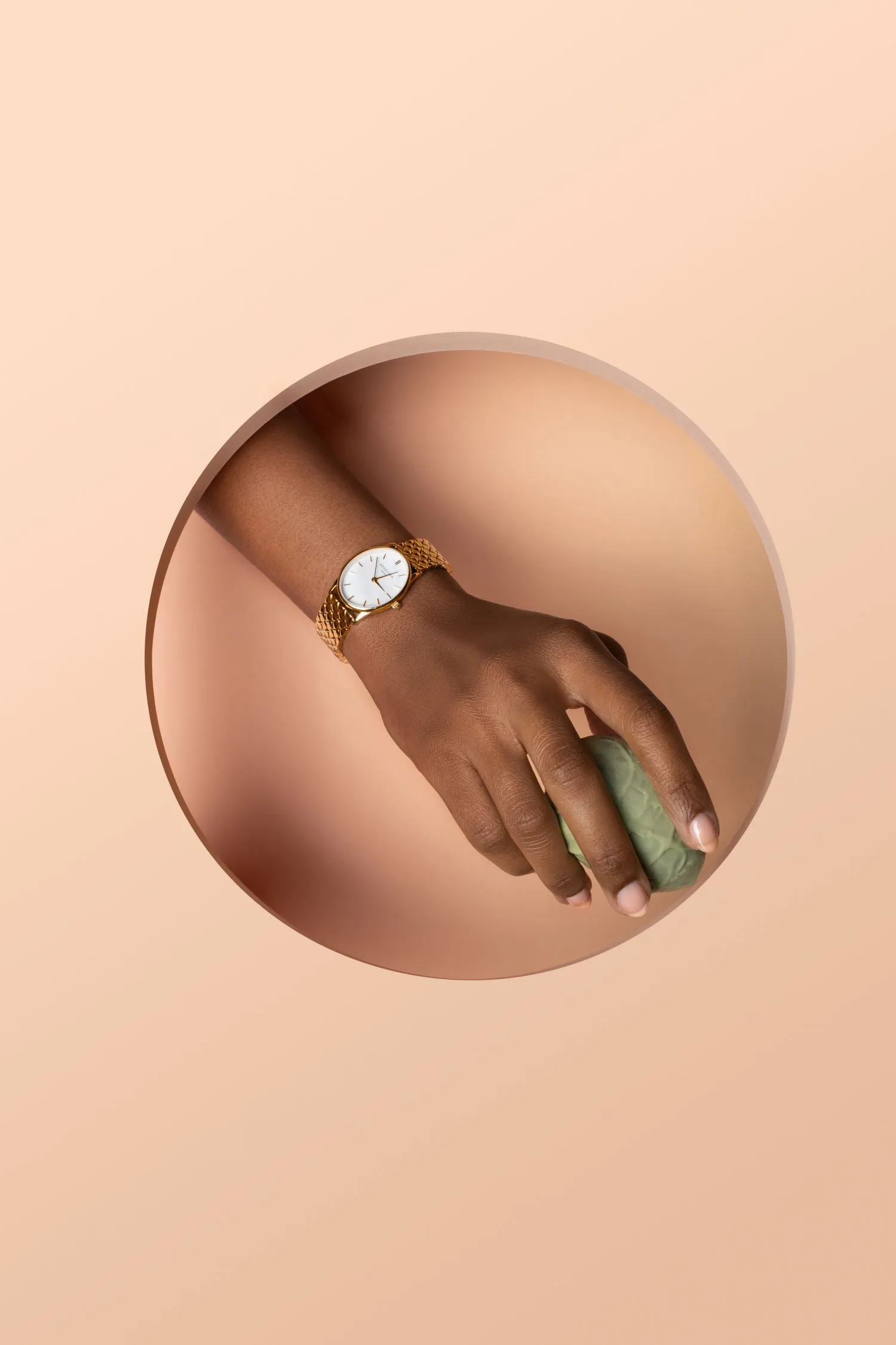 Rosefield The Oval White MOP Steel Gold Watch OWGSG-OV01