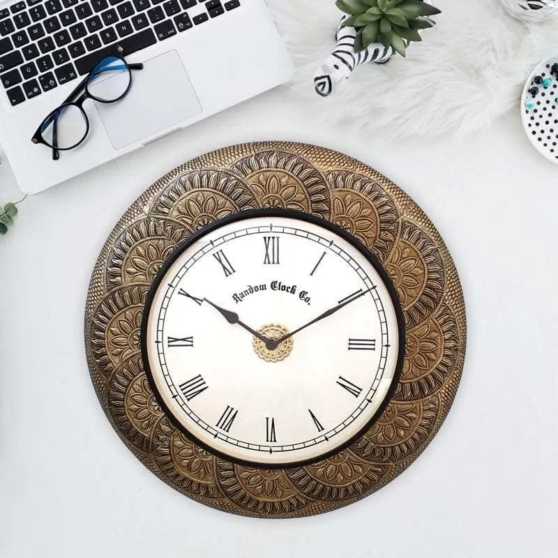 Rustic Brass Wall Clock
