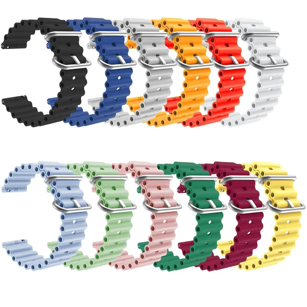 Samsung Galaxy Watch 4 Classic (42mm & 46mm) compatible Silicone Ocean Bands Watch Straps