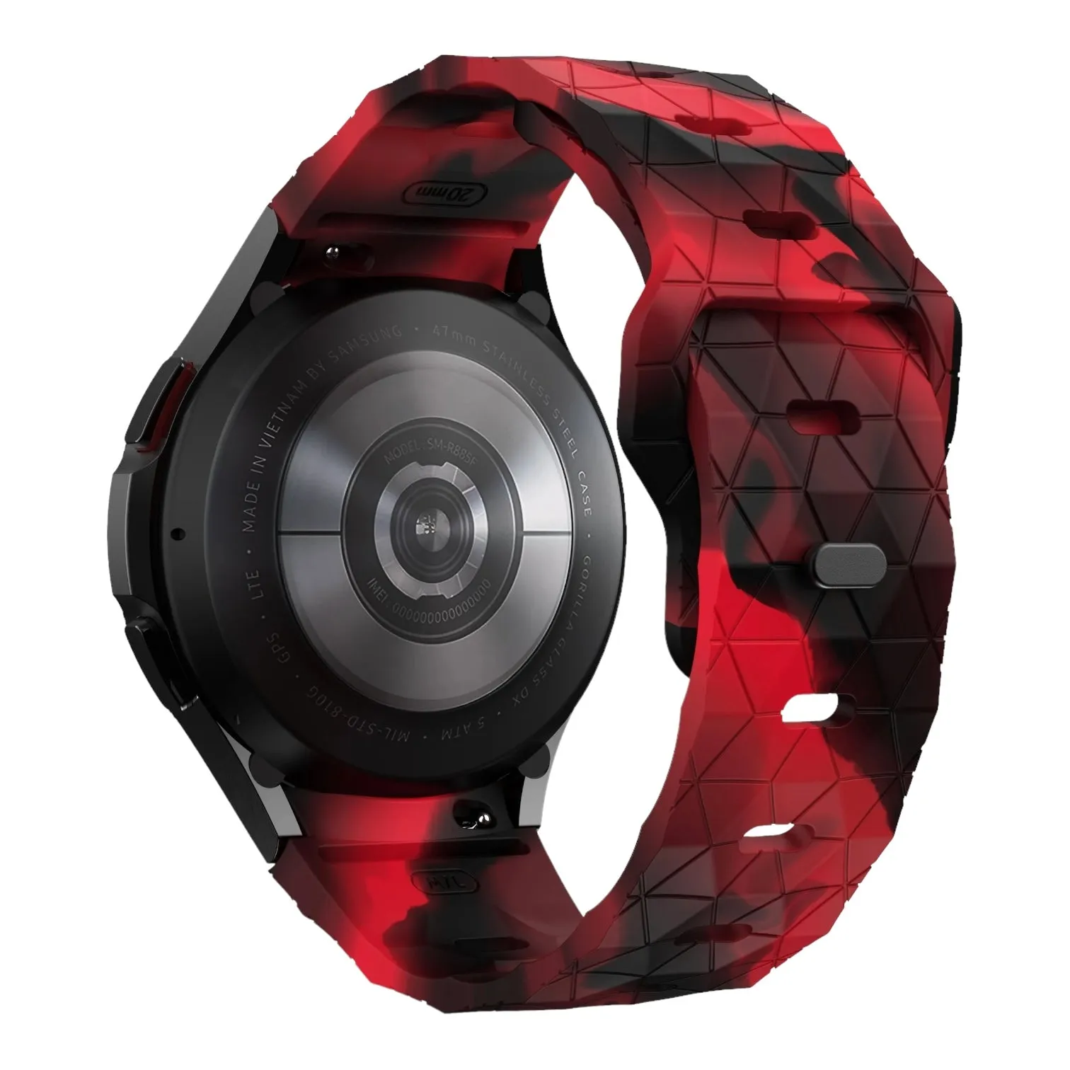 Samsung Galaxy Watch 6 Classic (43mm) compatible Silicone Football Pattern Watch Straps