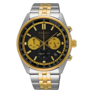 Seiko Chronograph Two-Toned Men's Black Dial Watch SSB430P