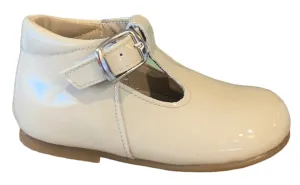 Shawn & Jeffery Baby Ivory Marfil Patent Leather High Top T-Strap